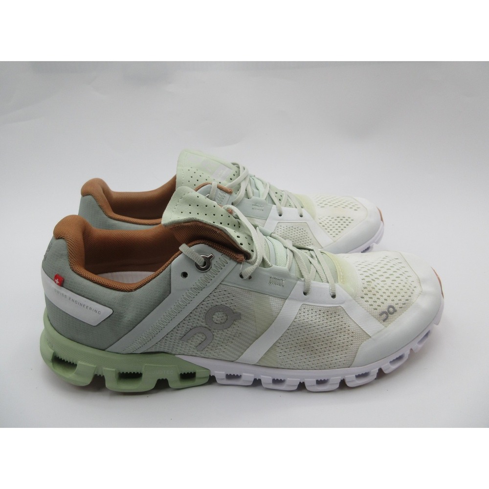 On Running Shoes Womens Size 9.5 White Green CloudTec Swiss Engineering Athletic